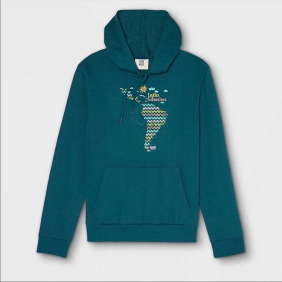 Tops - Latin America Hooded Sweatshirt NWT teal blue